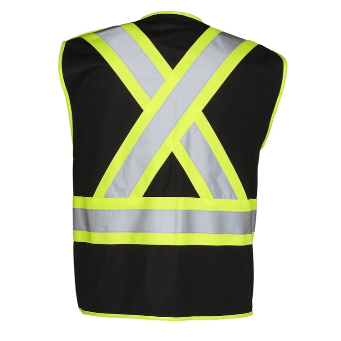 Forcefield® Tricot Polyester 5-Point Tear-Away Hi Vis Traffic Safety Vest - TV1