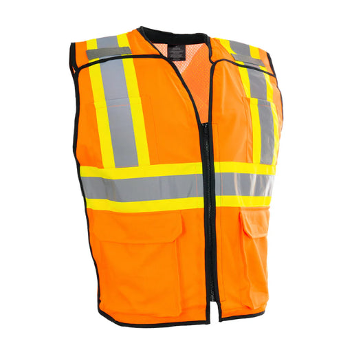 Forcefield® Zip-Up Hi Vis 5 Point Tear-Away Traffic Safety Vest - TV188