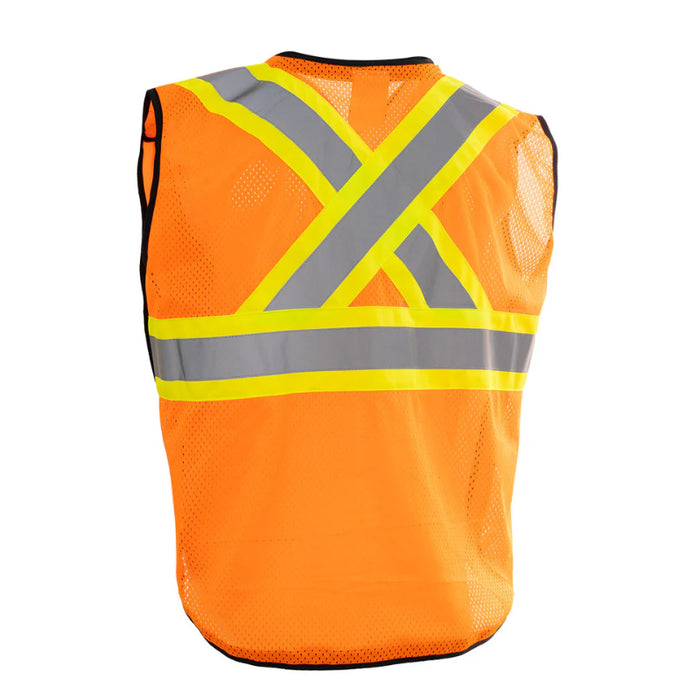 Forcefield® Zip-Up Hi Vis 5 Point Tear-Away Traffic Safety Vest - TV188