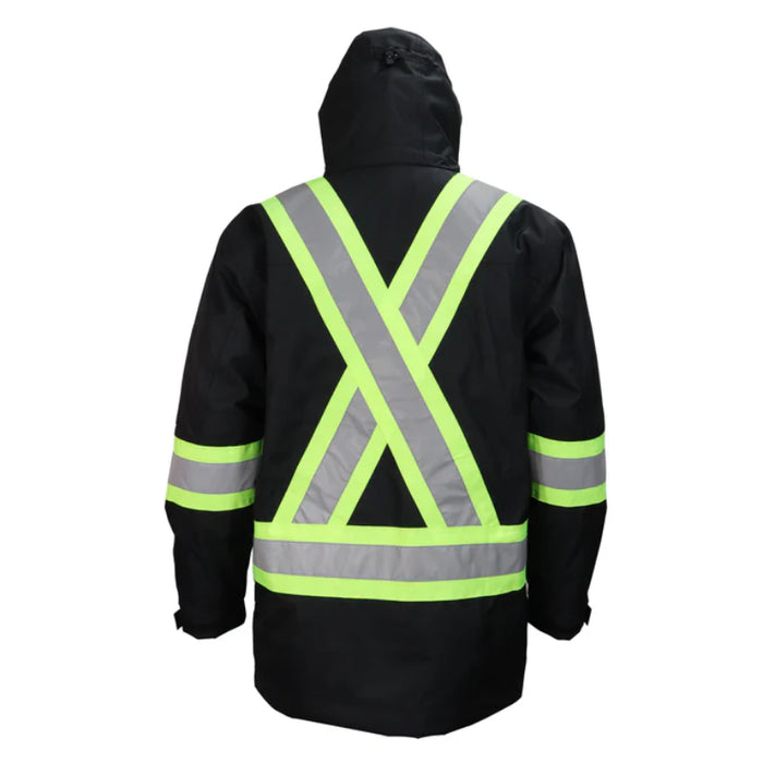 Gatts Workwear® Hi-Vis 4-In-1 Water Resistant Jacket with Reversible/Removable Liner - 830X4