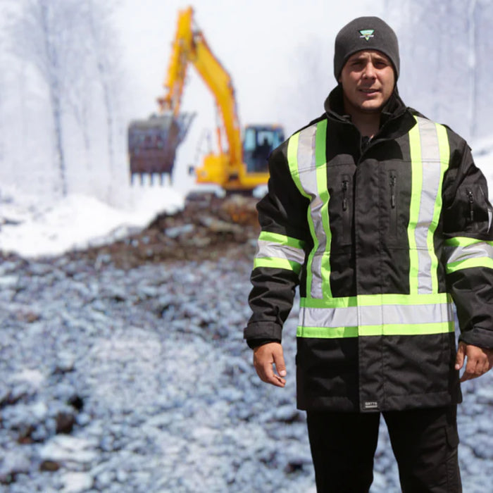 Gatts Workwear® Hi-Vis 4-In-1 Water Resistant Jacket with Reversible/Removable Liner - 830X4