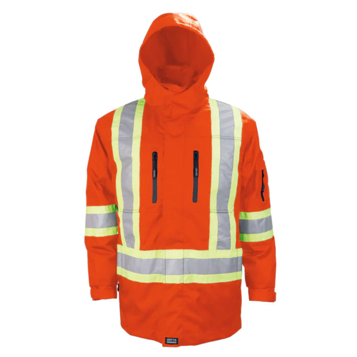 Gatts Workwear® Hi-Vis 4-In-1 Water Resistant Jacket with Reversible/Removable Liner - 830X4