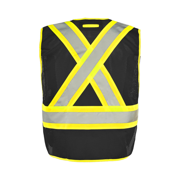 Ground Force® High Visibility Universal 5 Point Tear Away Mesh Traffic Safety Vest  - TV1