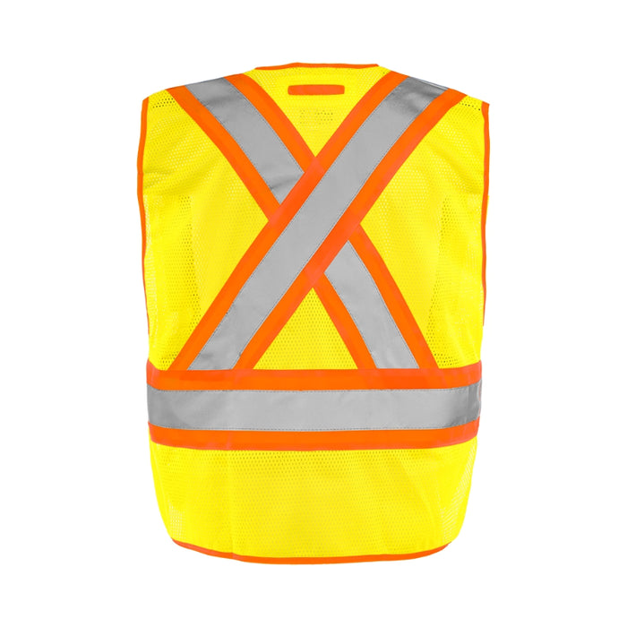 Ground Force® High Visibility Universal 5 Point Tear Away Mesh Traffic Safety Vest  - TV1