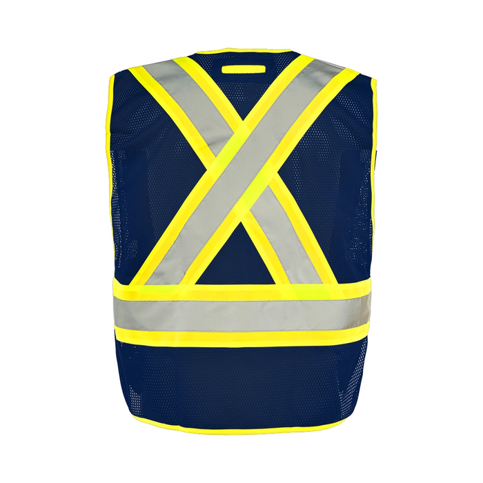 Ground Force® High Visibility Universal 5 Point Tear Away Mesh Traffic Safety Vest  - TV1
