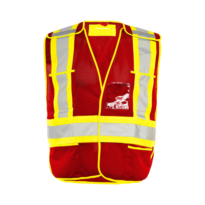 Ground Force® High Visibility Universal 5 Point Tear Away Mesh Traffic Safety Vest  - TV1