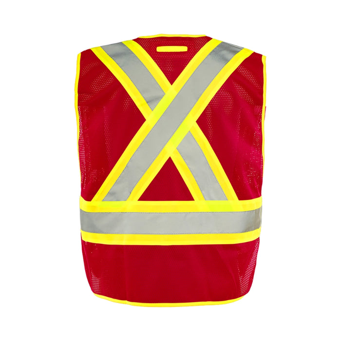 Ground Force® High Visibility Universal 5 Point Tear Away Mesh Traffic Safety Vest  - TV1