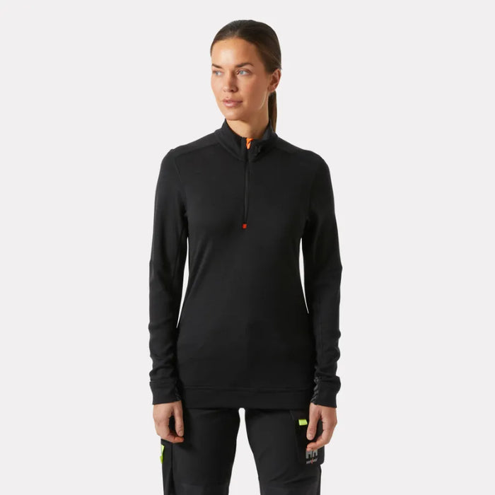 Helly Hansen® Women's LIFA Base Layer Merino Half Zip - Black - 75210