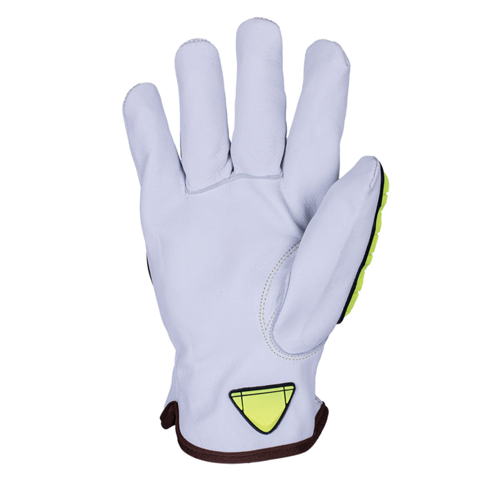 Horizon® Goatskin Safety Gloves with Impact Protection - White - 83382