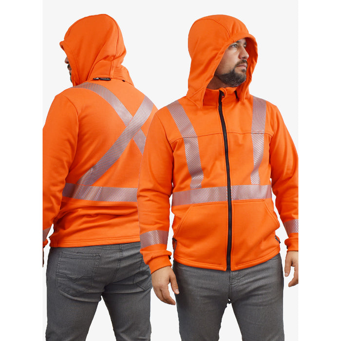 IFR Workwear® Striped Fleece - Hi-Vis - Full Sleeve Jacket-  Style 329 - Orange