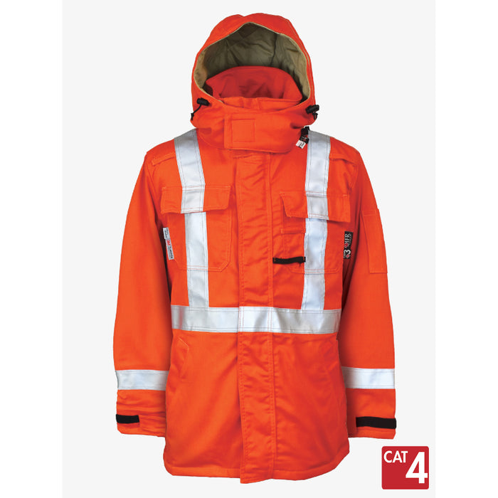 IFR Workwear® 3 In 1 Hi Vis Parka -Hi-Vis Jacket - X Back Style 513 - Orange