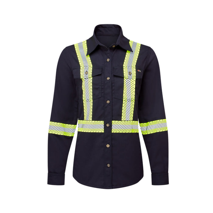 IFR® Women's Dulex Hi Vis Segmented Striped Work Shirt - CAT 2 - 673