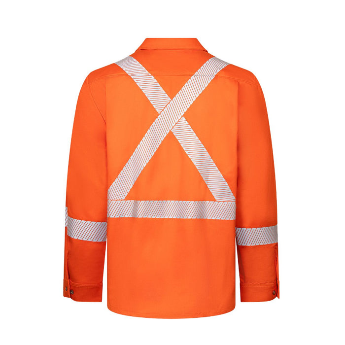 IFR Workwear® FR Avenger 7 oz Deluxe Segmented Striped Hi Vis Shirt - Orange - 652
