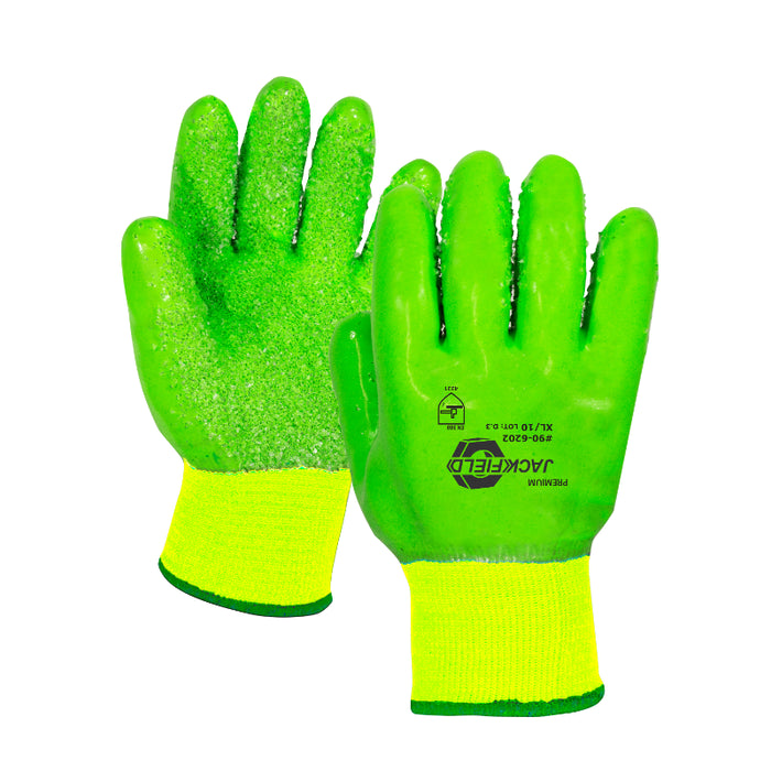 Jackfield® Elastic Wrist Thermal PVC Gloves with Pebble Palm - 90-6202