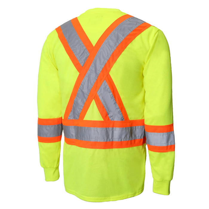 Jackfield® Women's Hi Vis Long Sleeve T-shirt with Reflective Stripes - 11-665R