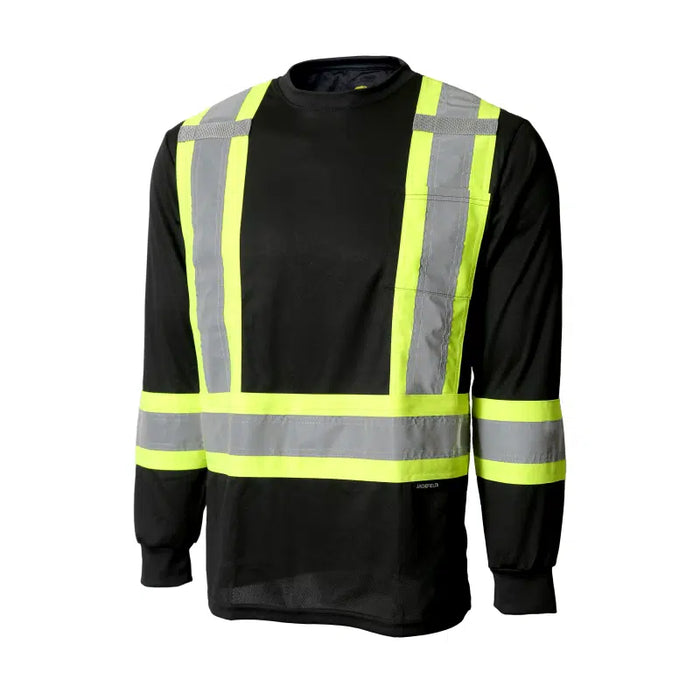 Jackfield® Women's Hi Vis Long Sleeve T-shirt with Reflective Stripes - 11-665R