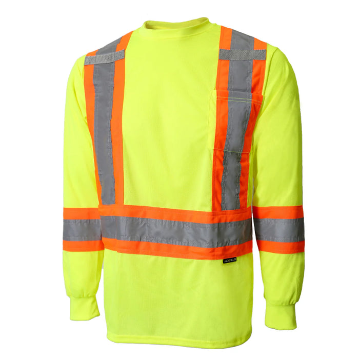 Jackfield® Women's Hi Vis Long Sleeve T-shirt with Reflective Stripes - 11-665R