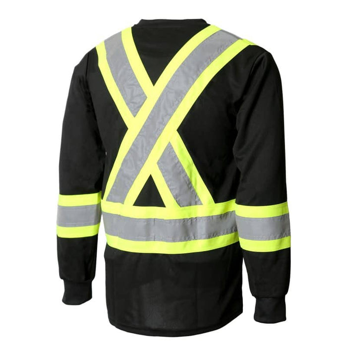 Jackfield® Women's Hi Vis Long Sleeve T-shirt with Reflective Stripes - 11-665R