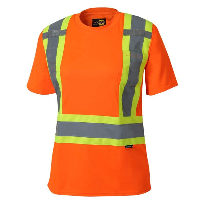 Jackfield® Women's Hi Vis Short Sleeve T-shirt with Reflective Stripes - 11-662R