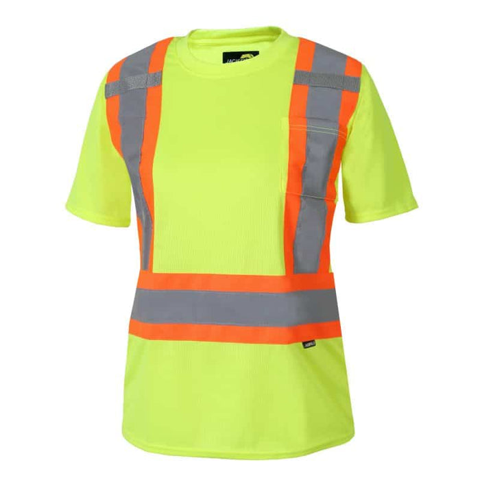 Jackfield® Women's Hi Vis Short Sleeve T-shirt with Reflective Stripes - 11-662R