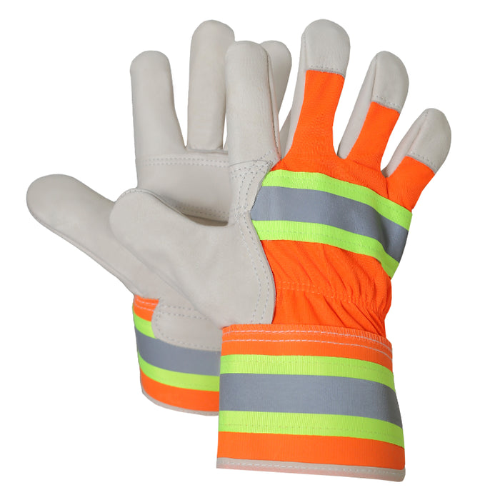 Jackfield® High Visibility Unlined Leather Work Gloves - 90-049