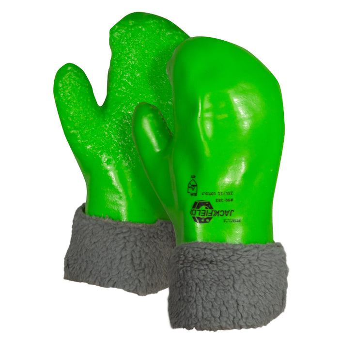 Jackfield® PVC/NITRILE MITTS WITH REMOVABLE LINING - One Size - Fluorescent green - J90283
