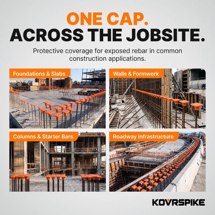 KOVRSPIKE Protective Safety Cap For Exposed Rebar - #3 to #11