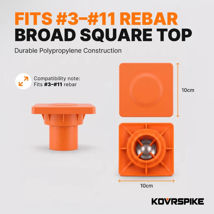 KOVRSPIKE Protective Safety Cap For Exposed Rebar - #3 to #11