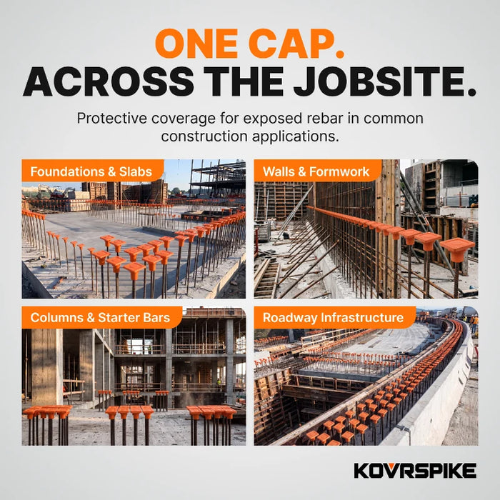 KOVRSPIKE Protective Safety Cap For Exposed Rebar - #3 to #8