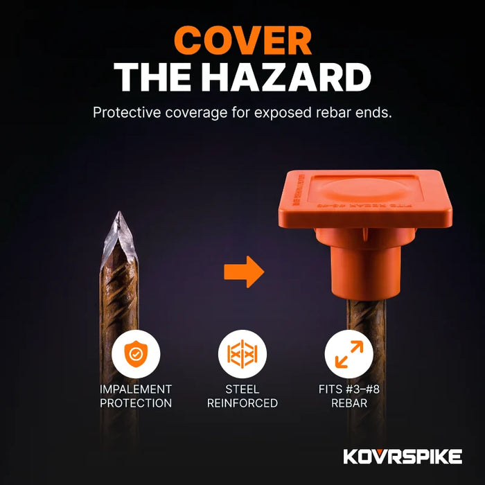 KOVRSPIKE Protective Safety Cap For Exposed Rebar - #3 to #8