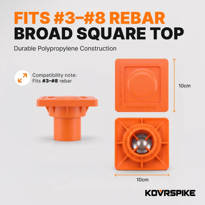 KOVRSPIKE Protective Safety Cap For Exposed Rebar - #3 to #8