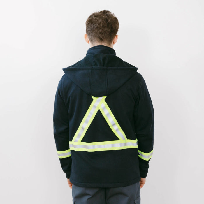 Keltek® FR / Hi Vis Zip Up Fleece Safety Hoodie with Detachable Hood - 492S