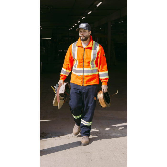 Keltek® FR Fleece Hi Vis Zip Up Safety Hoodie - 435S