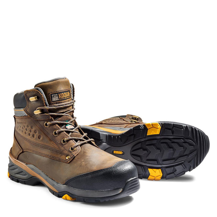 Kodiak® Men's Crusade 6" Waterproof Composite Toe Hiker Safety Work Shoe - Brown - 3052BN