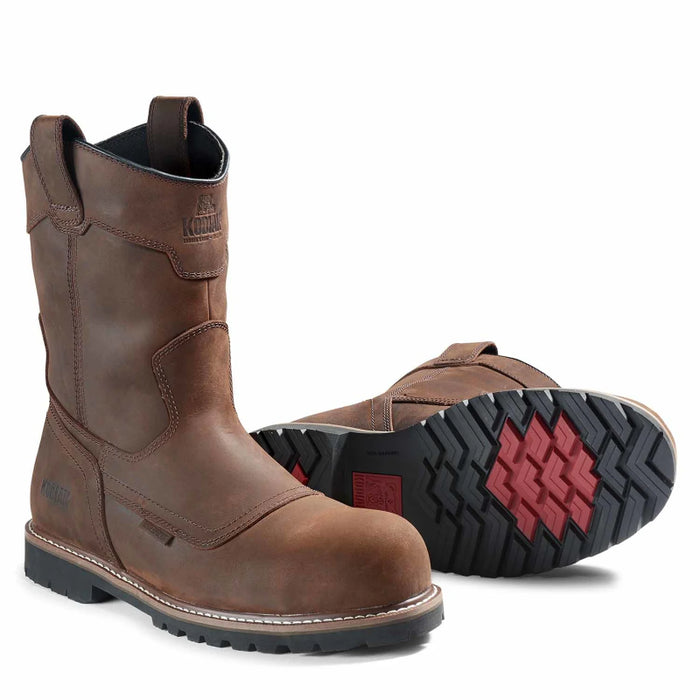 Kodiak® Men's McKinney Wellington Waterproof Composite Toe Pull-On Safety Work Boot - Dark Brown - 4TERDB