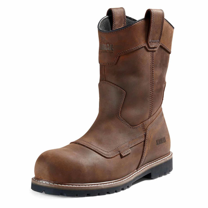 Kodiak® Men's McKinney Wellington Waterproof Composite Toe Pull-On Safety Work Boot - Dark Brown - 4TERDB