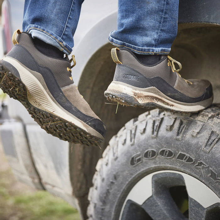 Kodiak® Men's Quicktrail Leather Low Nano Composite Toe Athletic Safety Work Shoes - Fossil - 835CFS