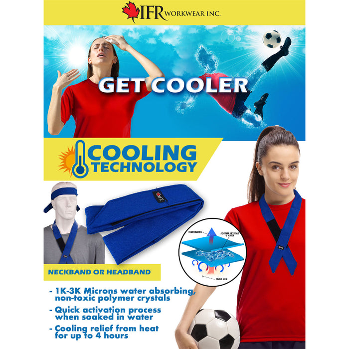 IFR Workwear® Non Fr Cooling Neckband or Headband - Style 180 -  blue