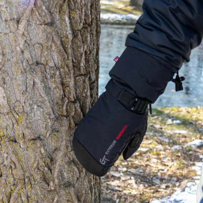 Naturmania® Deerskin Water Resistant Mittens - Black - G0906