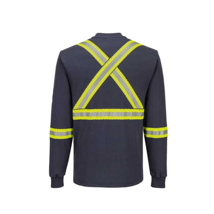 Portwest® Bizflame® Knit 2"FR Safety Henley Shirt - Gray - FR748