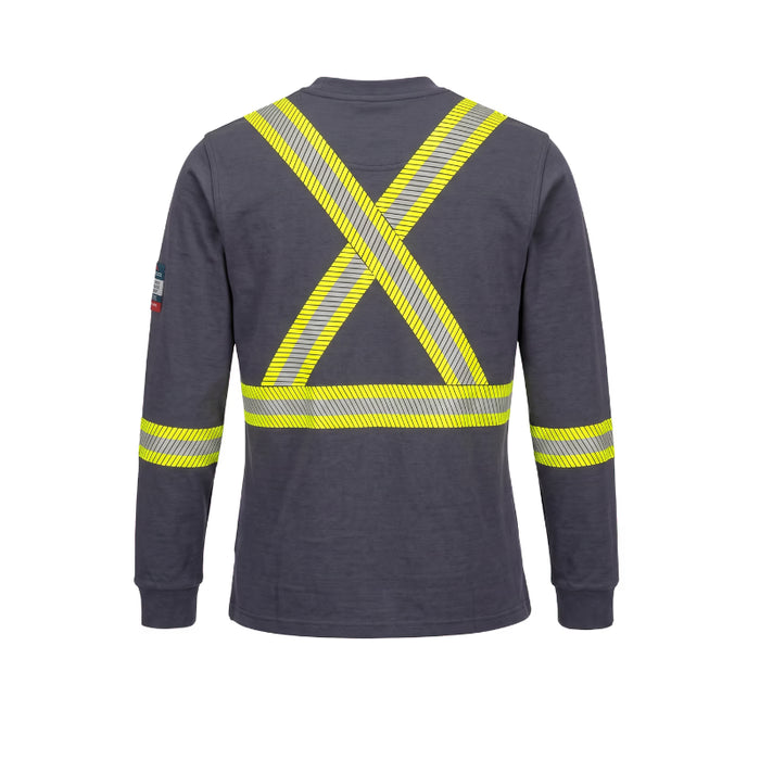 Portwest® Bizflame® Knit Women’s 2" FR Segmented Safety Henley - Navy - FR773