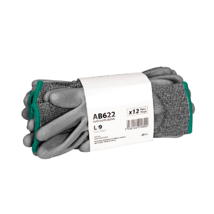 Portwest® Cut 13C PU Essential Multipack (Pk12) A3 Safety Glove - Gray - AB622