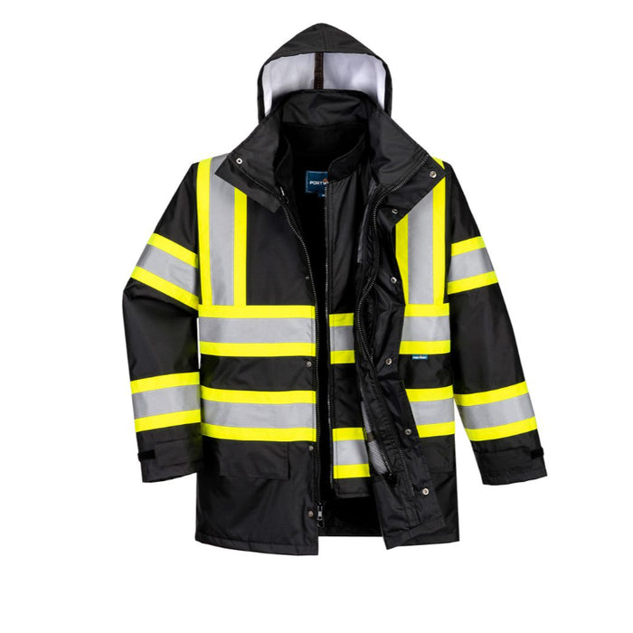 Portwest® Hi Vis Lona 5-in-1 Traffic Safety Jacket - Black - CB768