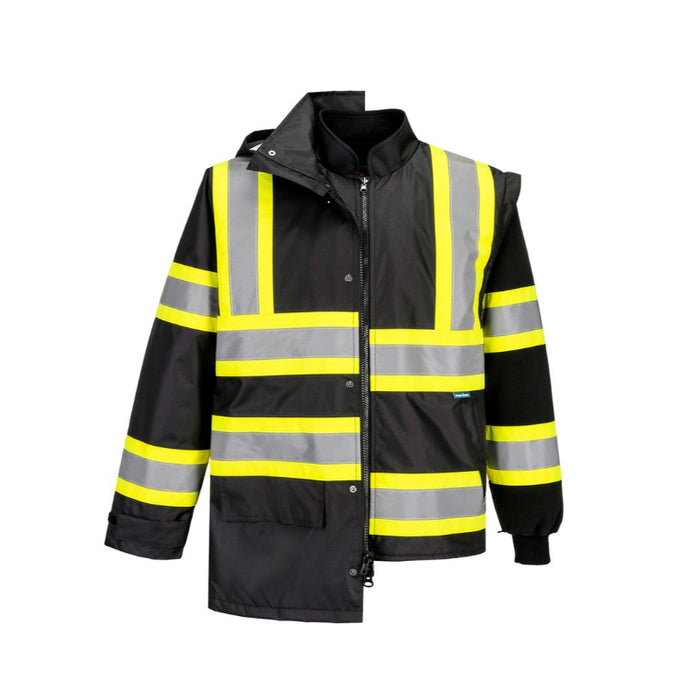 Portwest® Hi Vis Lona 5-in-1 Traffic Safety Jacket - Black - CB768