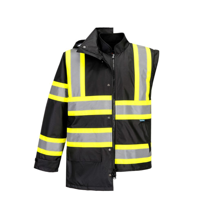 Portwest® Hi Vis Lona 5-in-1 Traffic Safety Jacket - Black - CB768