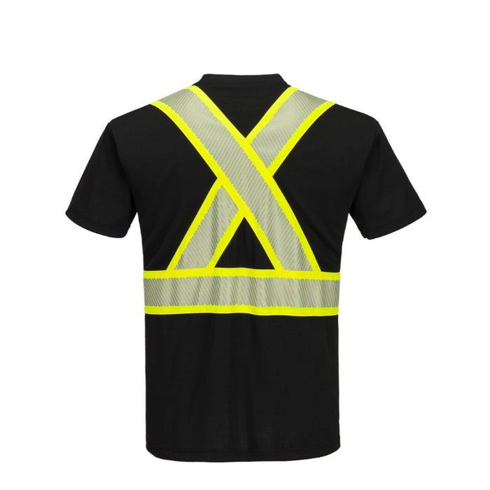 Portwest® Iona Segmented Tape Safety T-Shirt S/S - Black - CB112