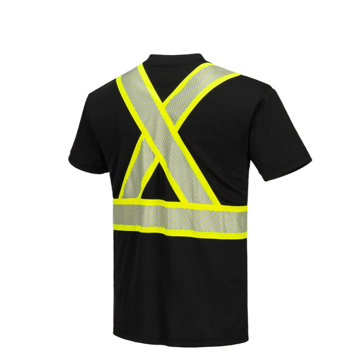 Portwest® Iona Segmented Tape Safety T-Shirt S/S - Black - CB112