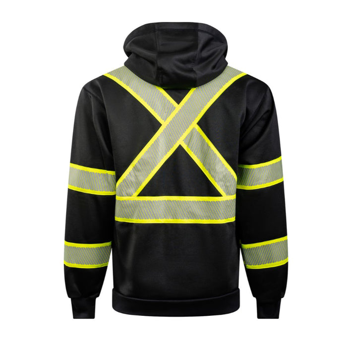 Portwest® Iona Segmented Tape Zipped Safety Hoodie - Black - CB171