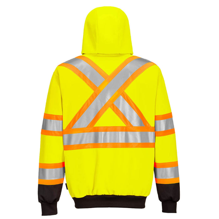 Portwest® Hi-Vis X Back Contrast Tape - ANSI Class 3 - Zipped Hoodie - CA170