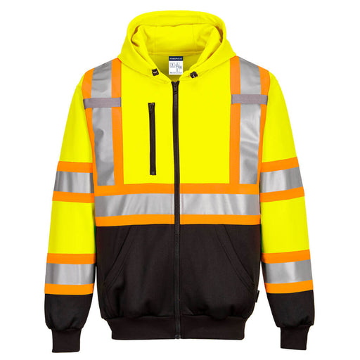 Portwest® Hi-Vis X Back Contrast Tape - ANSI Class 3 - Zipped Hoodie - CA170